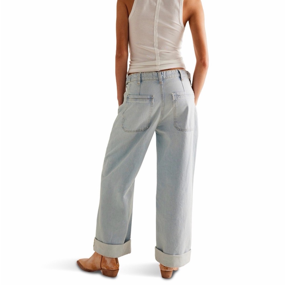 Free People We the Free Palmer Cuffed Jeans Daydream Blue Size 27 - Picture 3 of 8